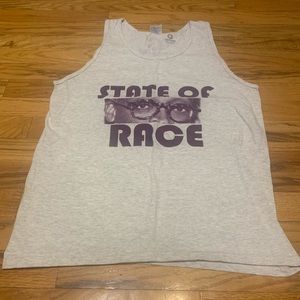 “State Of Race” - light grey tank top